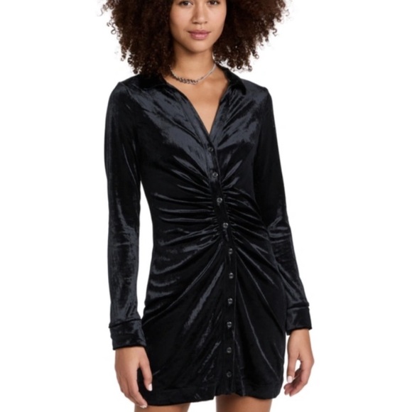 Free People Shayla Black Velvet Dress, worn ONCE! - Picture 1 of 3